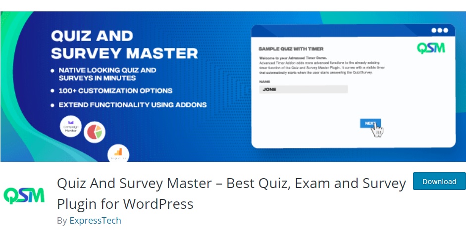 quiz and survey master wordpress plugin