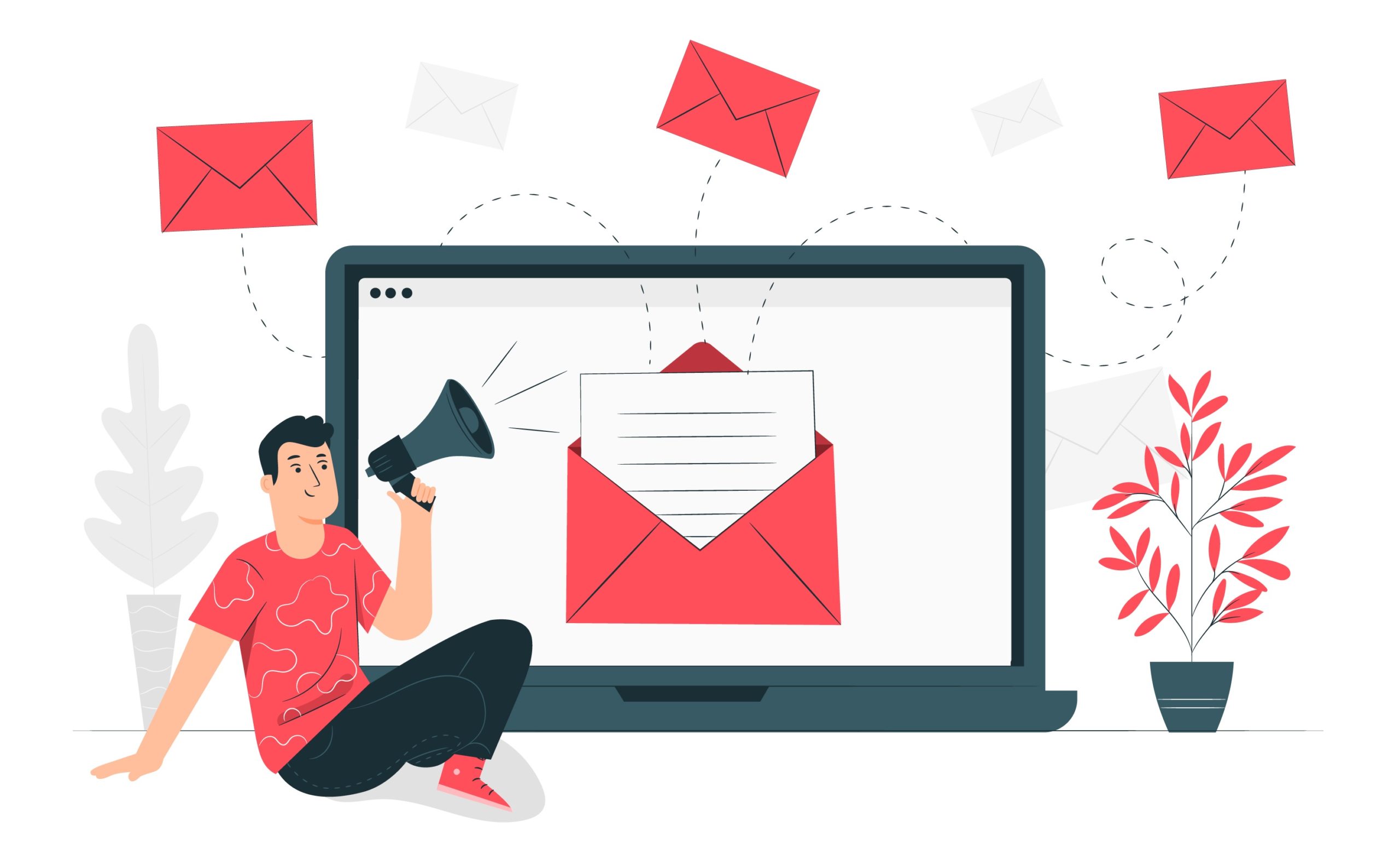 men sending an email how to gather testimonials