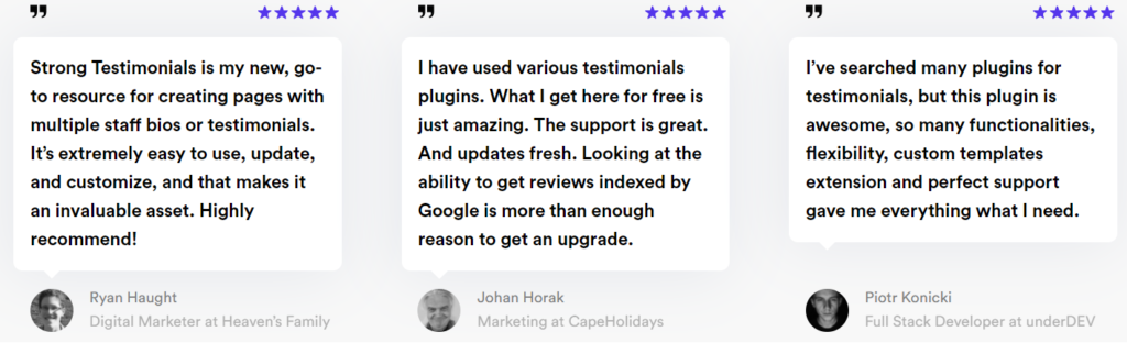 example of a testimonial