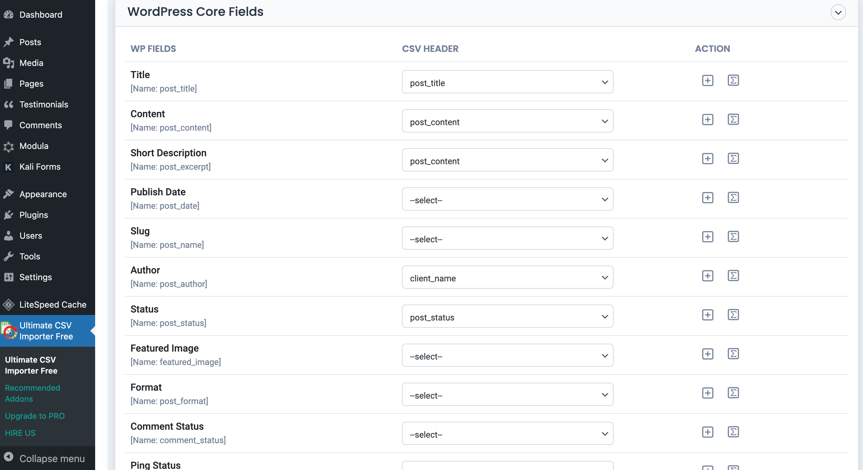 set a few more fields