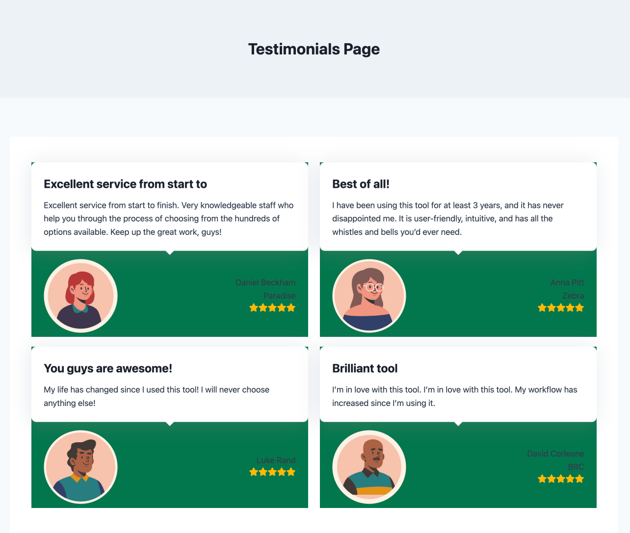 Add testimonials to your website