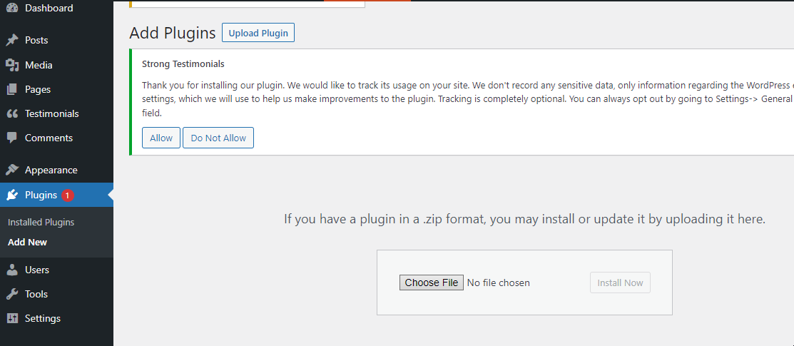 Upload plugin step